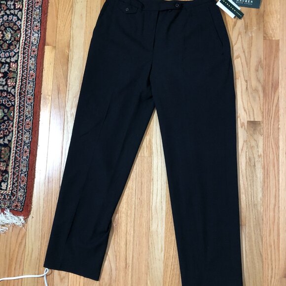 NWT Lauren Ralph Lauren Black Wool Pants 14 - Picture 2 of 11